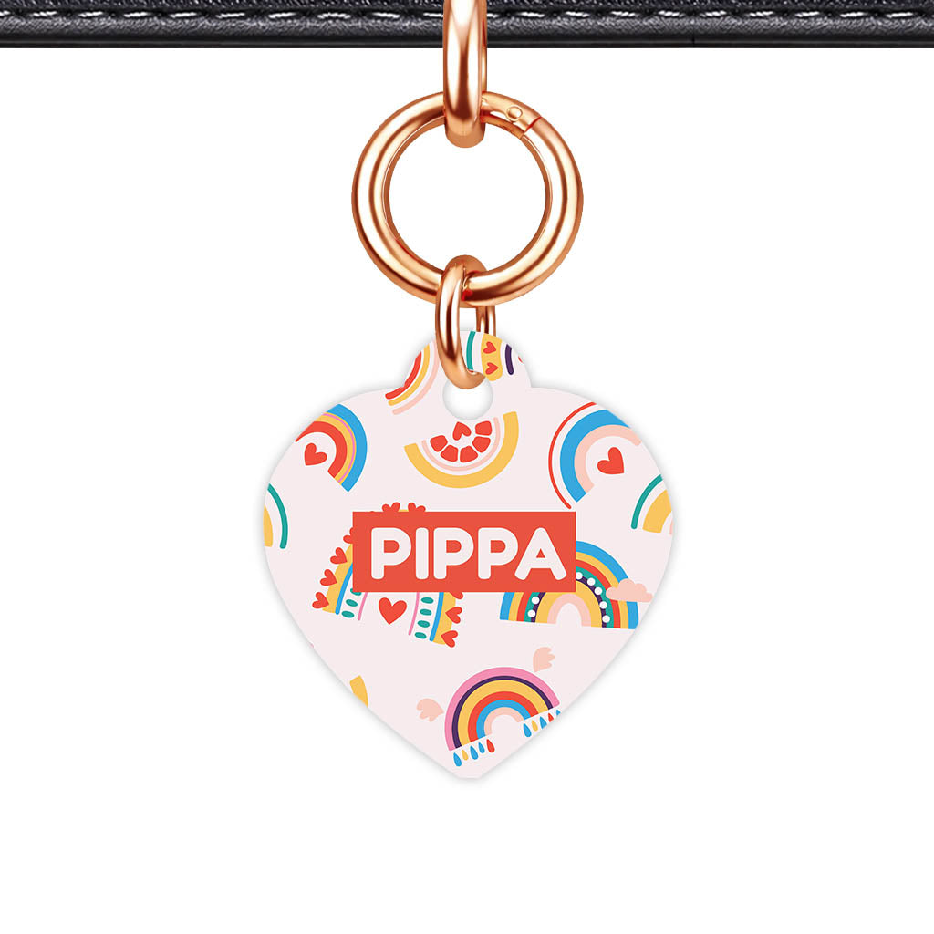 Happy Rainbow Hearts Classic Pet ID Tag - image 4