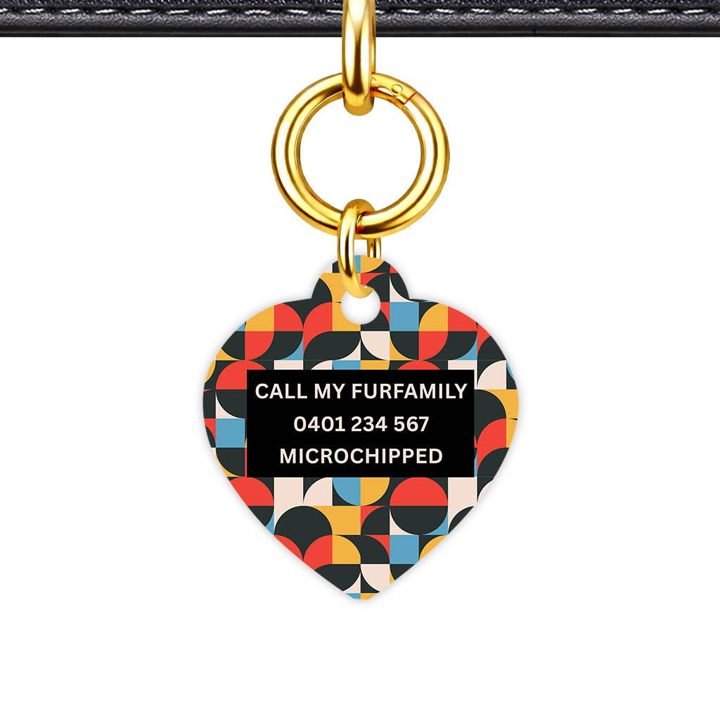 Mid-Century Geo Pop Classic Pet ID Tag - alternate view