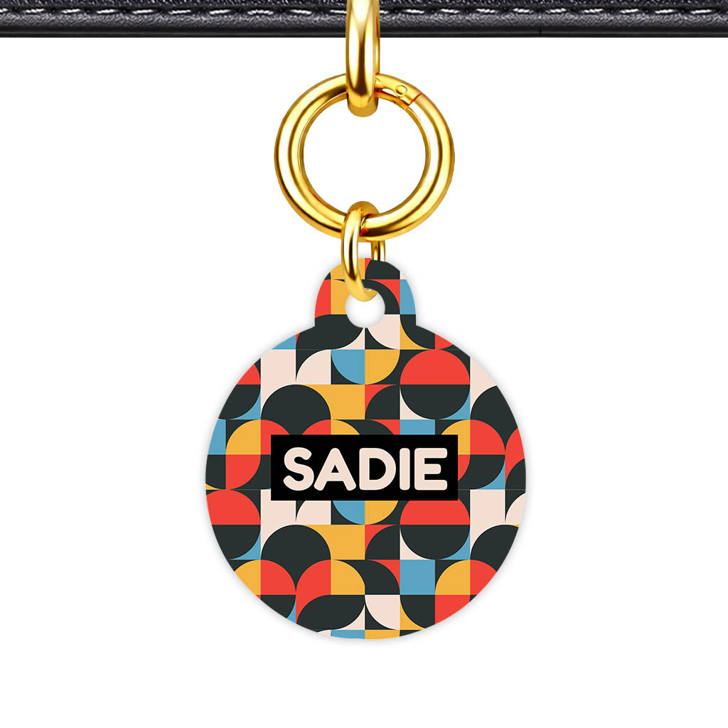 Mid-Century Geo Pop QR Smart Pet ID Tag