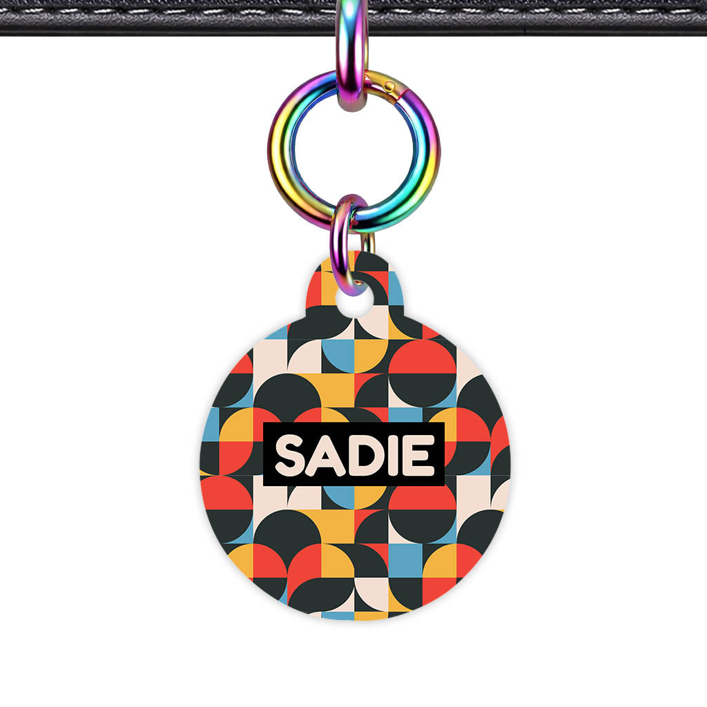 Mid-Century Geo Pop QR Smart Pet ID Tag