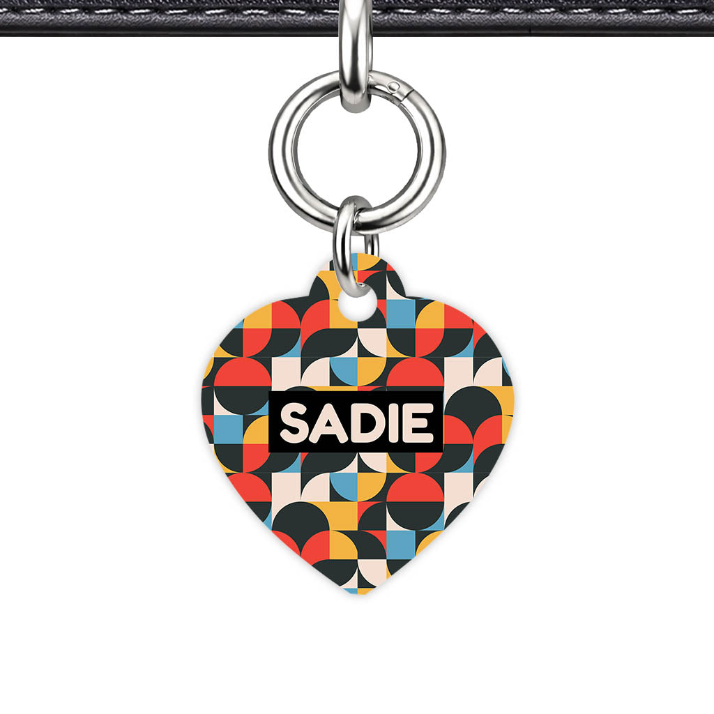 Mid-Century Geo Pop Classic Pet ID Tag - detail view