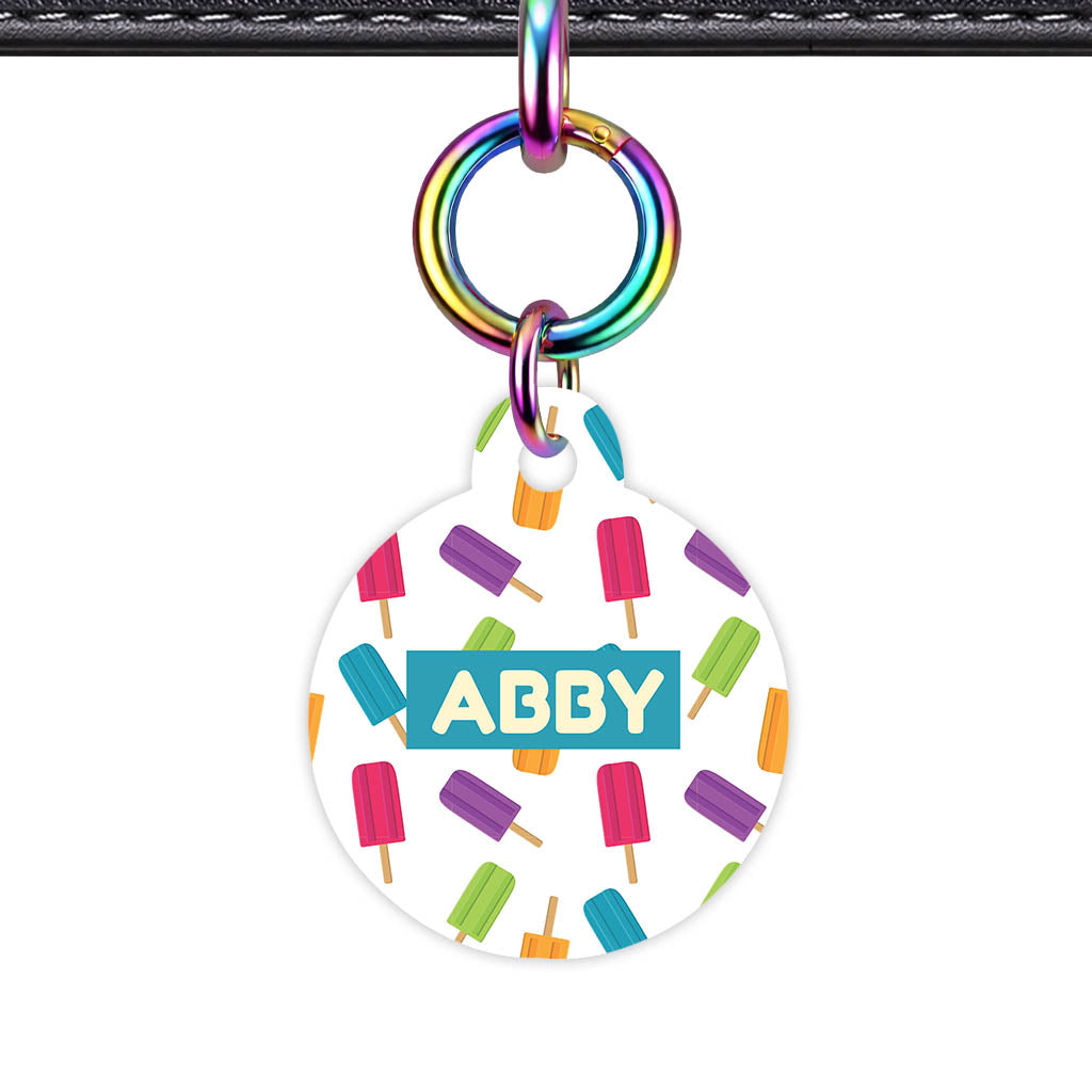Rainbow Popsicle Parade QR Smart Pet ID Tag
