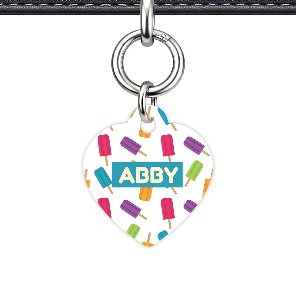 Rainbow Popsicle Parade Classic Pet ID Tag - detail view