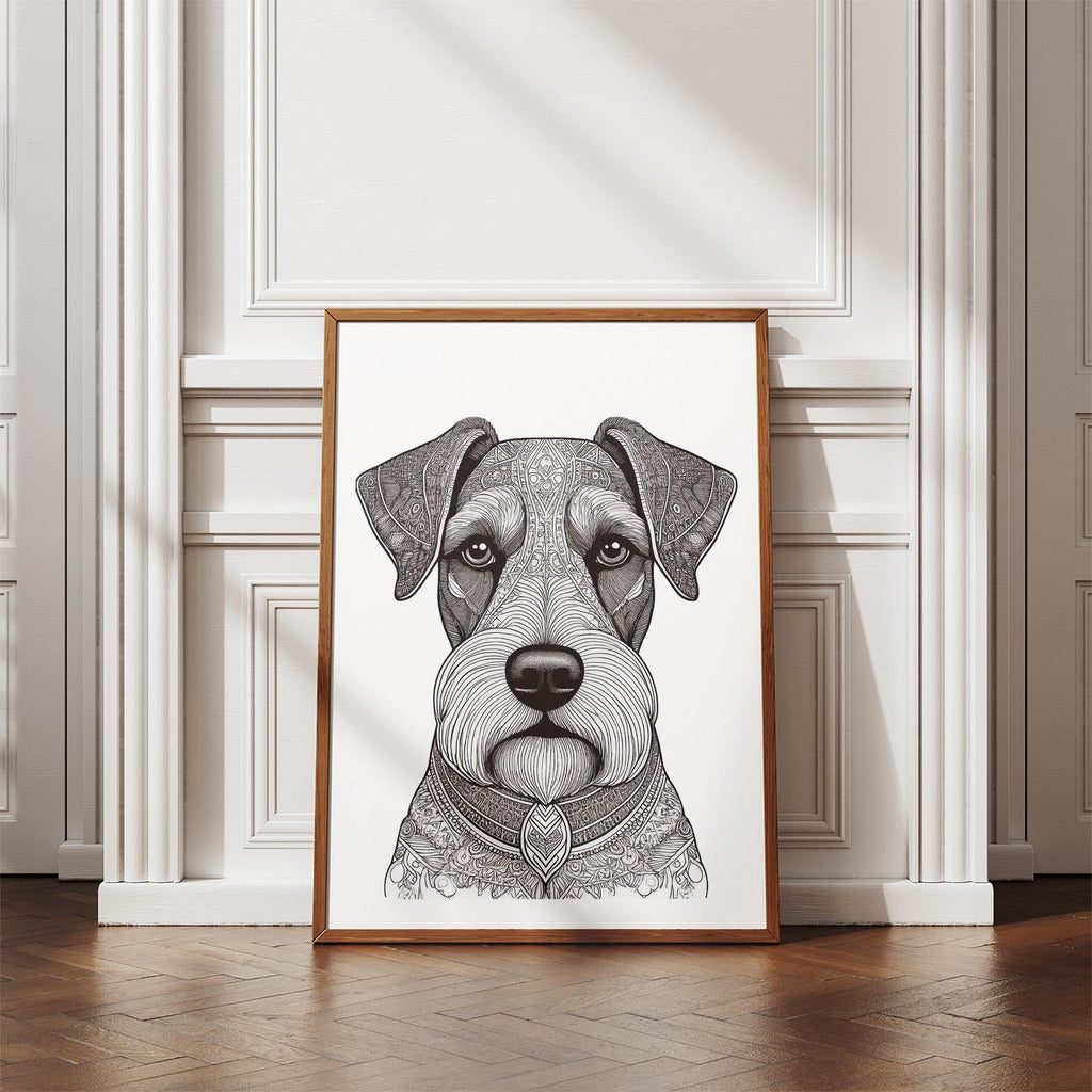 Schnauzer Mandala Black and White Dog Series image 4