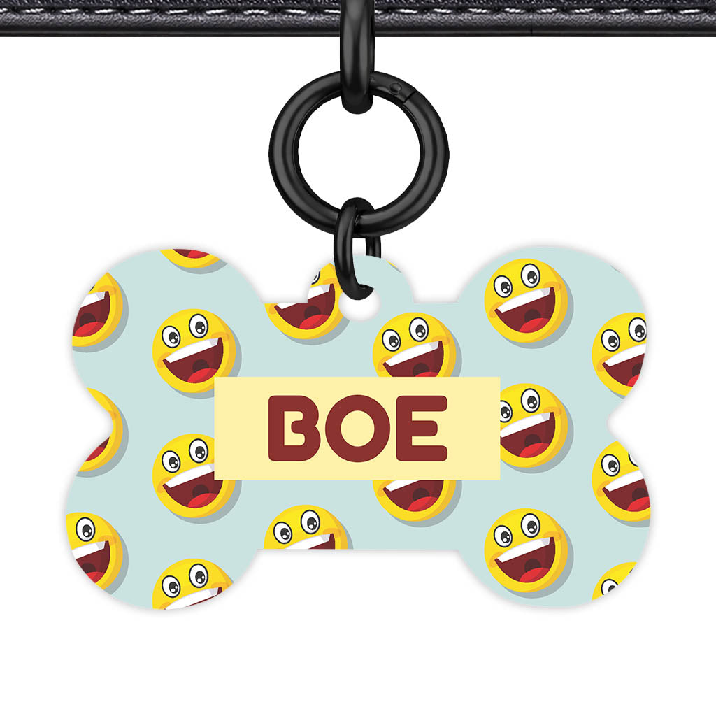 Laugh Out Lou Bone Shape QR Smart Pet ID Tag - Front View