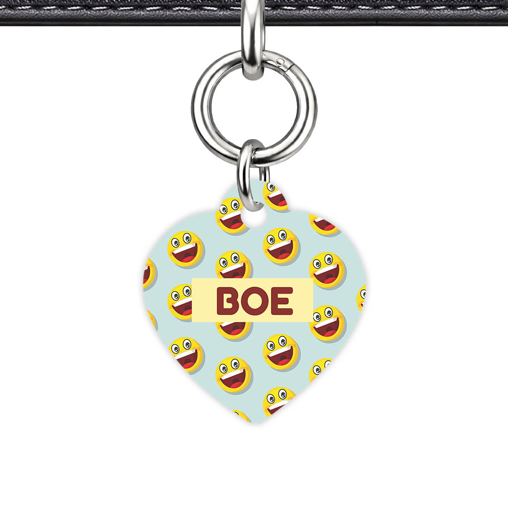 Laugh Out Lou Heart Shape QR Smart Pet ID Tag - Front View