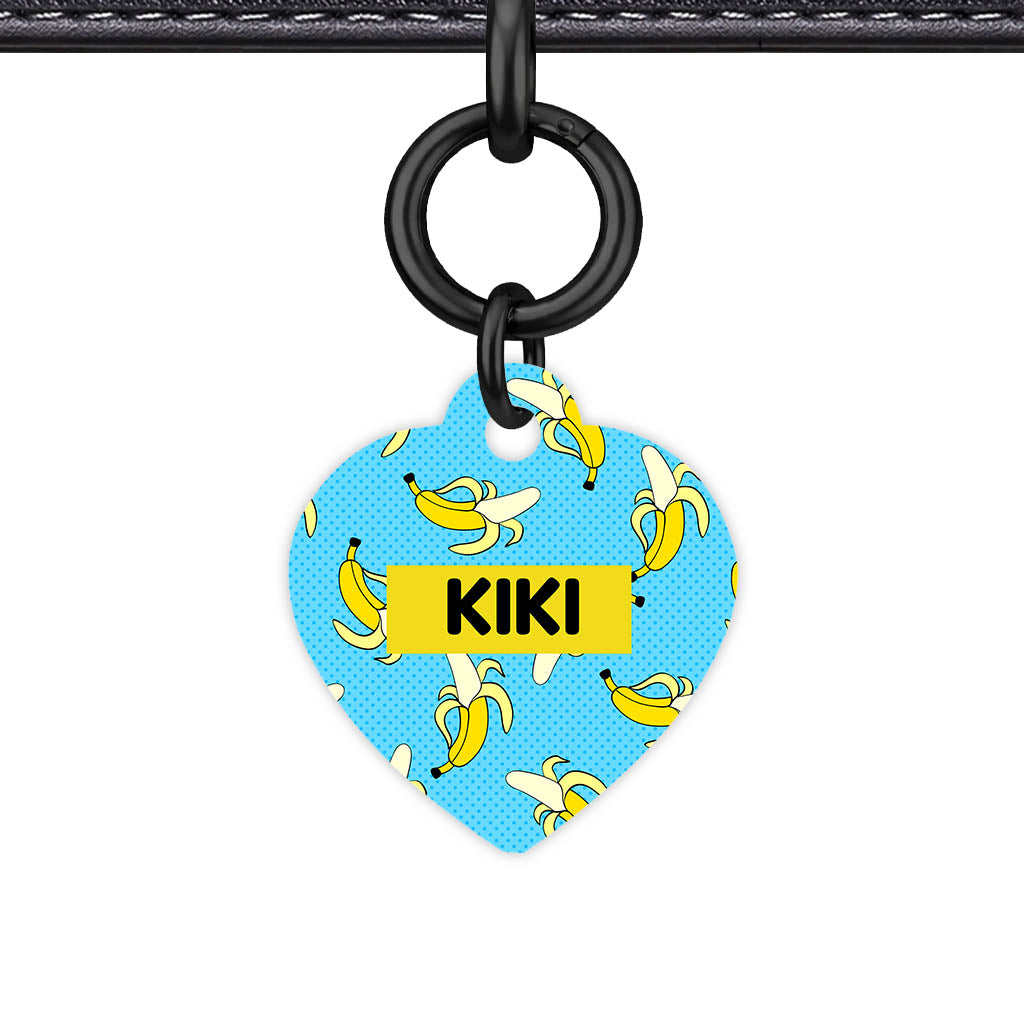 Banana Pop Heart Shape QR Smart Pet ID Tag - Front View