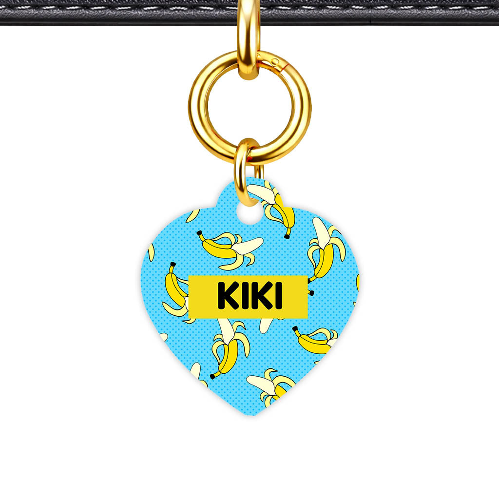 Banana Pop Heart Shape QR Smart Pet ID Tag - Front View