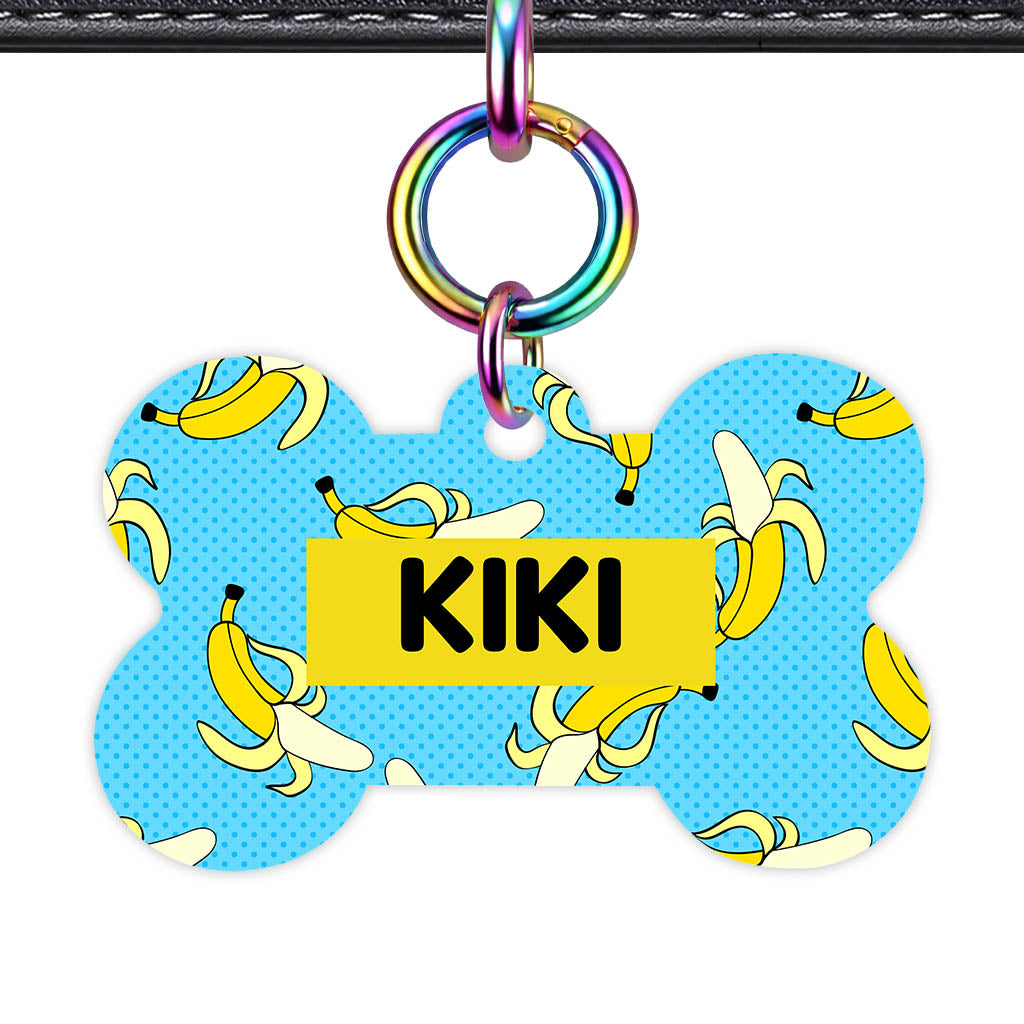 Banana Pop Bone Shape QR Smart Pet ID Tag - Front View