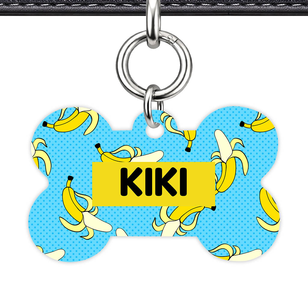 Banana Pop Bone Shape QR Smart Pet ID Tag - Front View