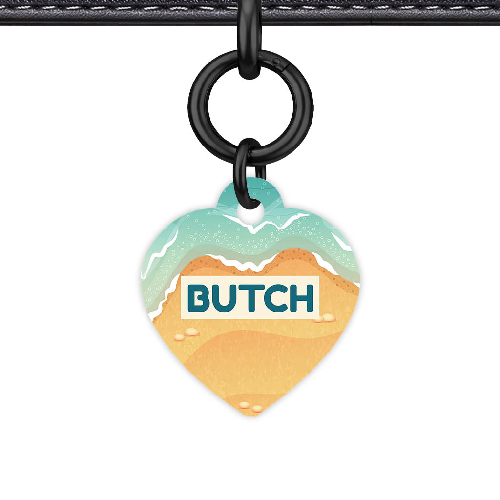 Beach Drift Heart Shape QR Smart Pet ID Tag - Front View