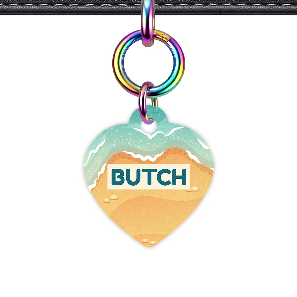 Beach Drift Heart Shape QR Smart Pet ID Tag - Front View
