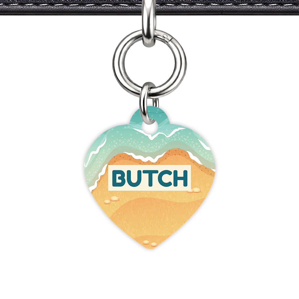 Beach Drift Heart Shape QR Smart Pet ID Tag - Front View
