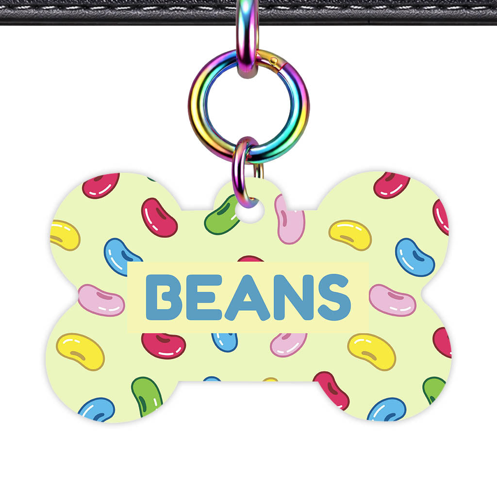 Jelly Beans Bone Shape QR Smart Pet ID Tag - Front View