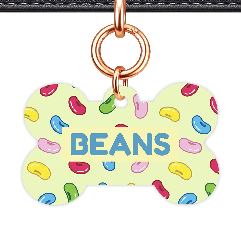 Jelly Beans Bone Shape QR Smart Pet ID Tag - Front View
