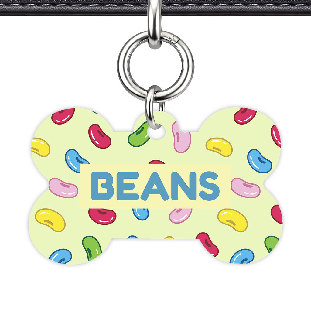 Jelly Beans Bone Shape QR Smart Pet ID Tag - Front View