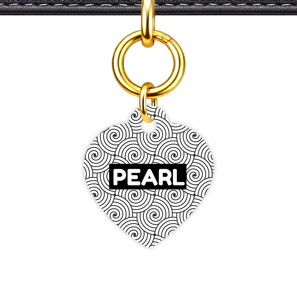 Patterns Dog Tag Gold QR Smart Vol 15 | 5 Designs | Heart Bone Circle | Pet ID Tag - Qr Smart Id Unique Spiral Pearl Qr Smart Pet Id Dog Tag And Cat Tag Pattern 0041