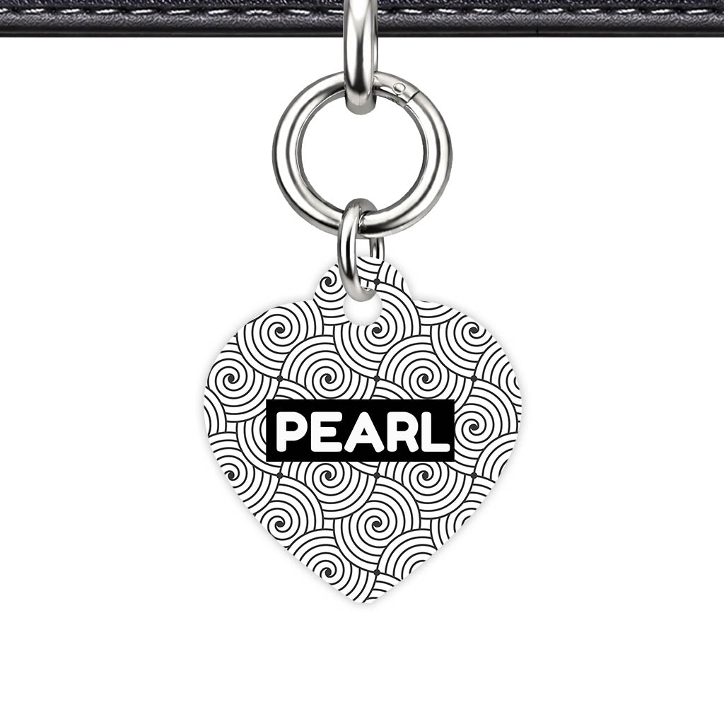 Spiral Pearl Classic Pet ID Tag - detail view