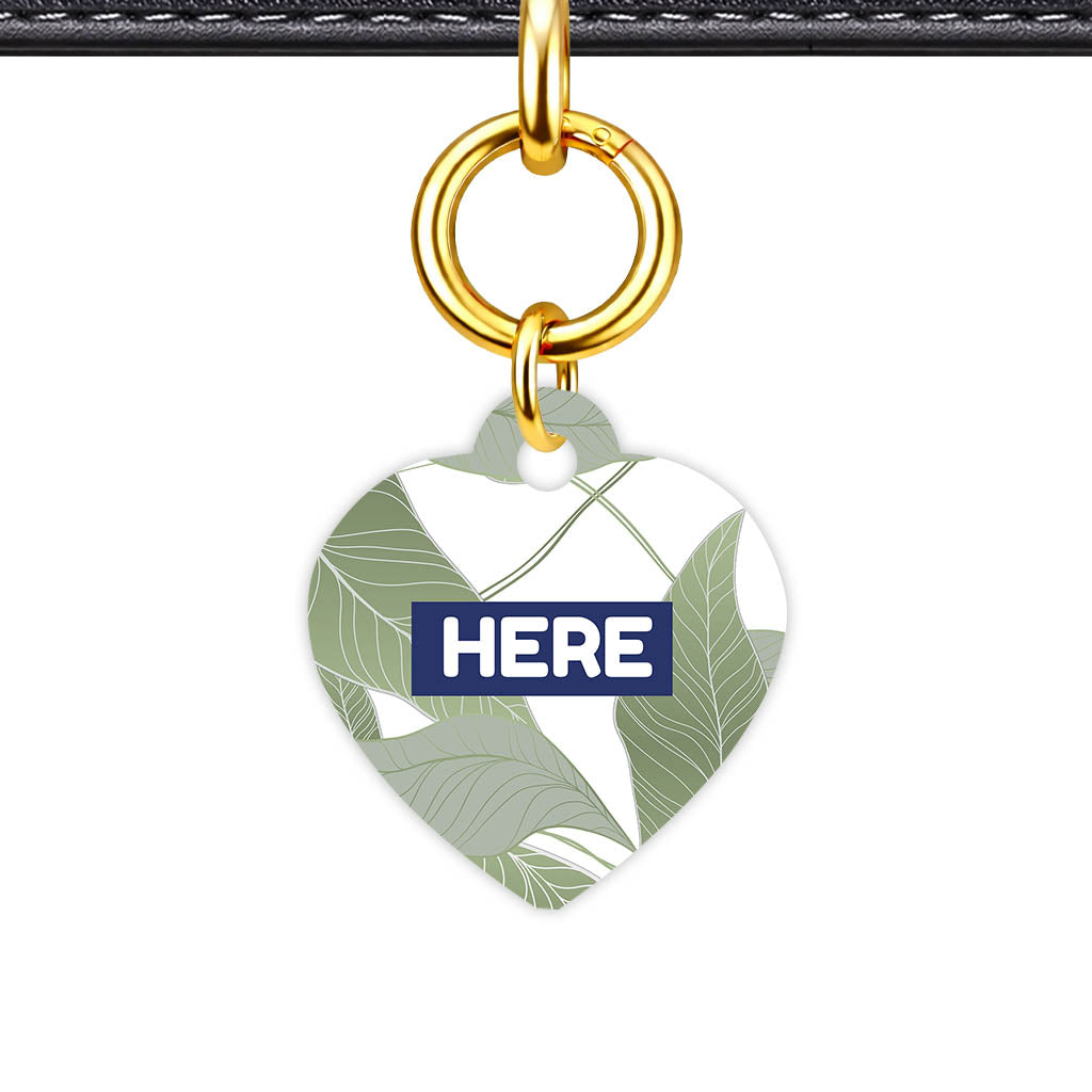 Leaf Luxe Heart Shape QR Smart Pet ID Tag - Front View