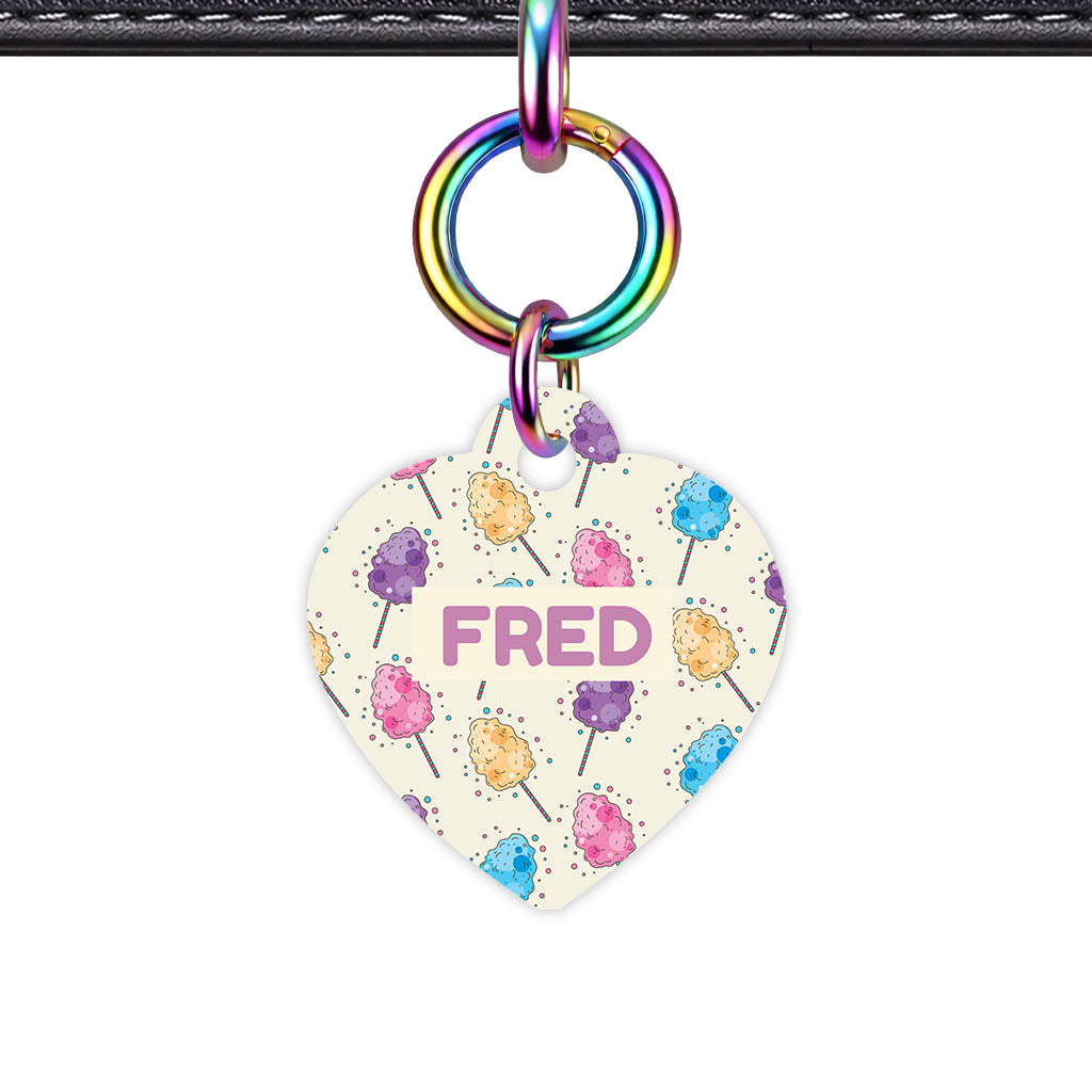 Fairy Floss Heart Shape QR Smart Pet ID Tag - Front View