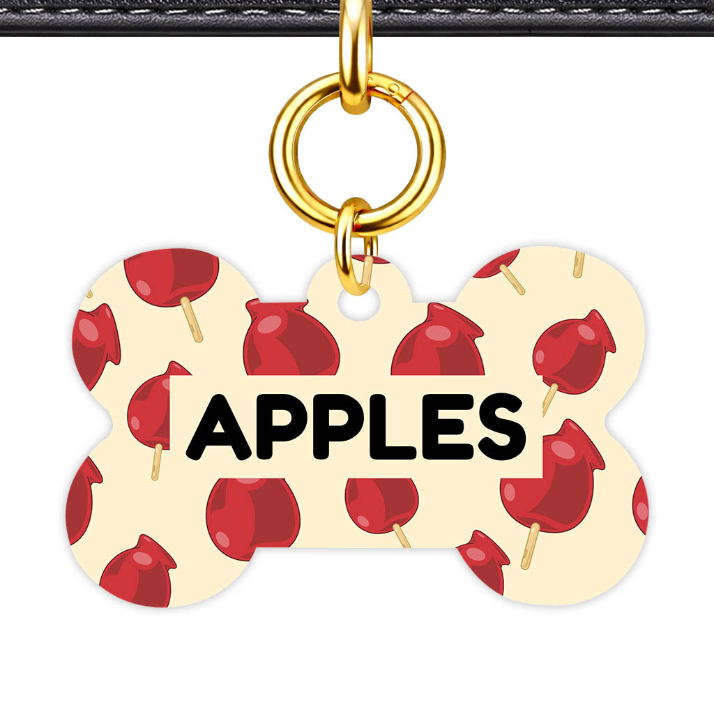 Apple Pops Bone Shape QR Smart Pet ID Tag - Front View