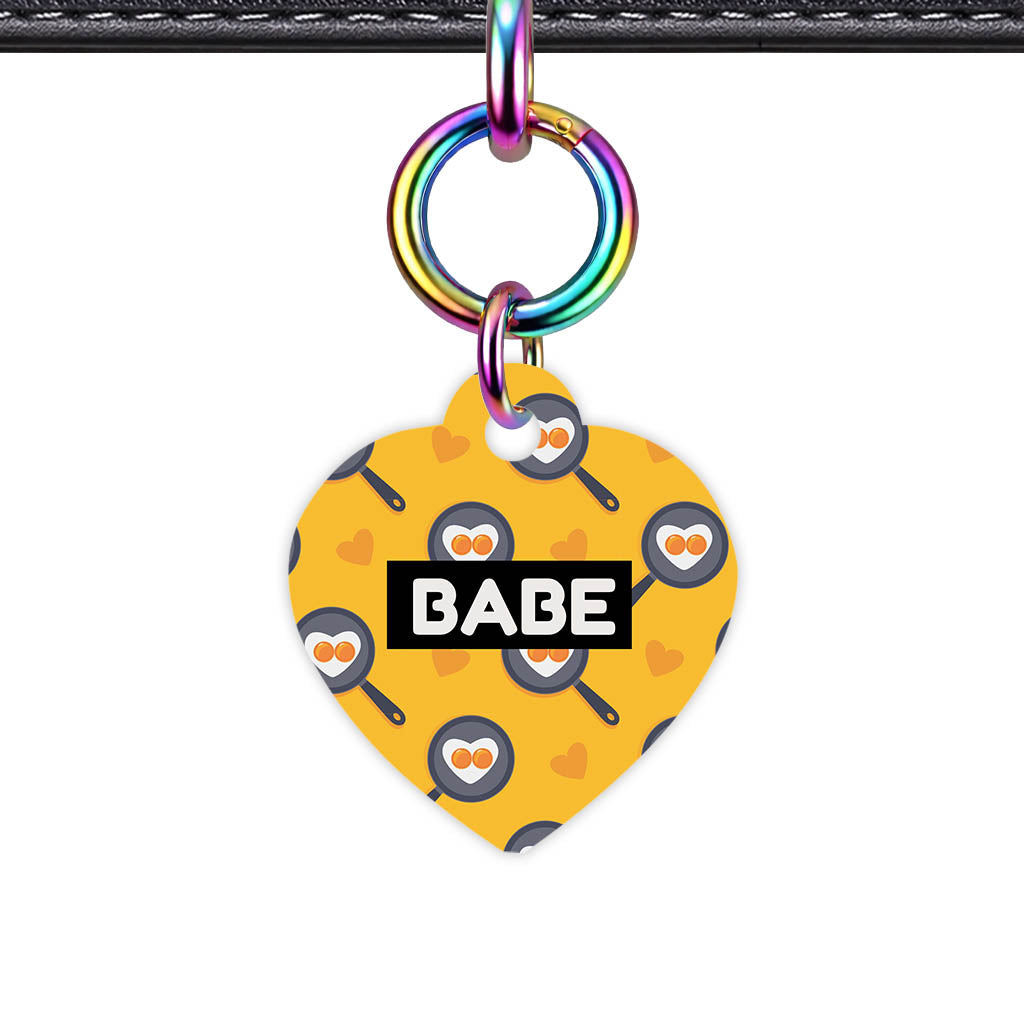 Breakfast Time Heart Shape QR Smart Pet ID Tag - Front View