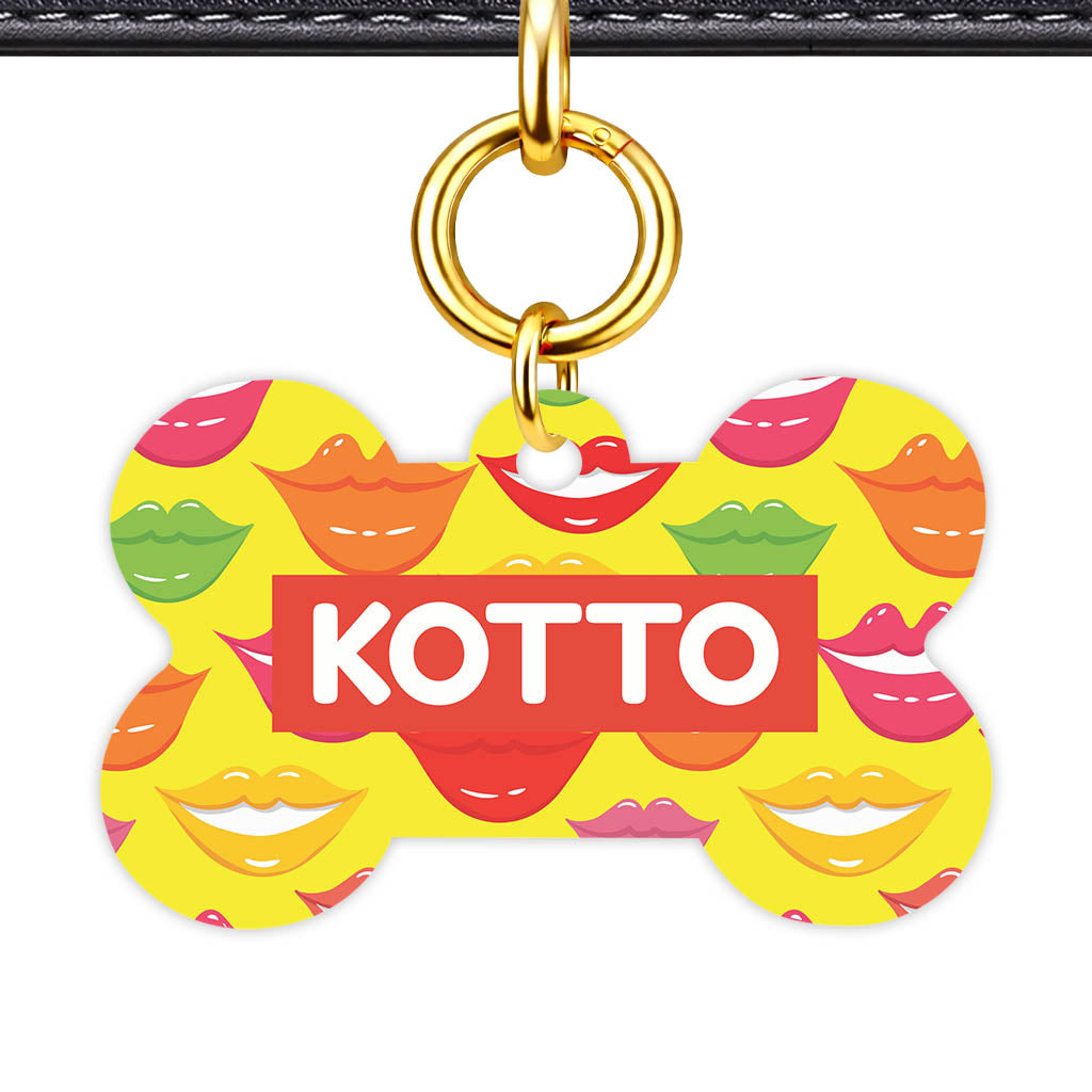 Lip Service Bone Shape QR Smart Pet ID Tag - Front View