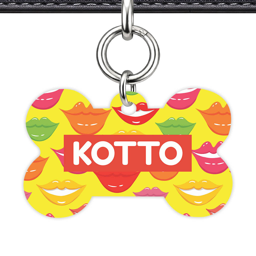 Lip Service Bone Shape QR Smart Pet ID Tag - Front View