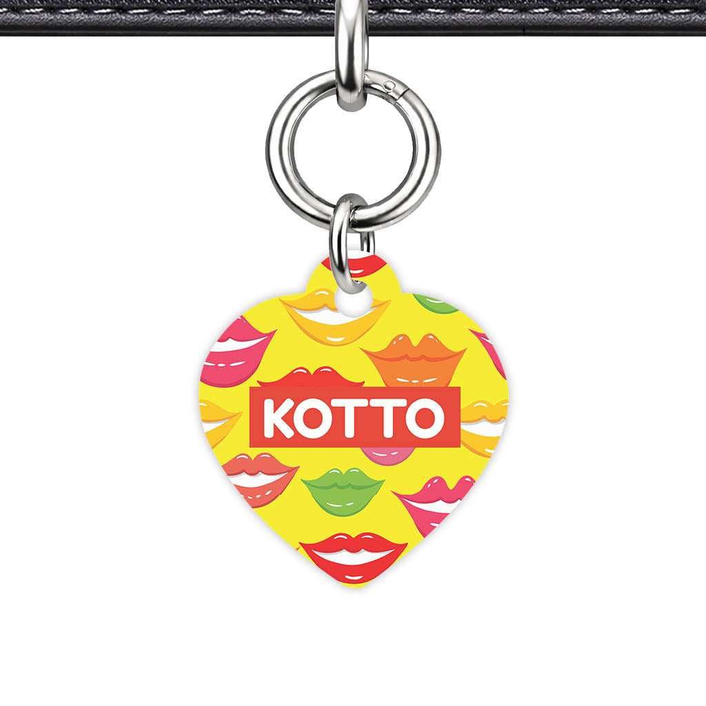 Lip Service Heart Shape QR Smart Pet ID Tag - Front View