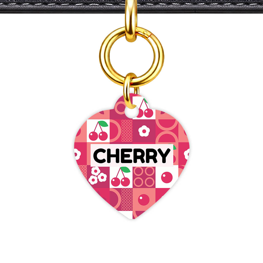 Patterns Dog Tag Gold QR Smart Vol 3 | 5 Designs | Heart Bone Circle | Pet ID Tag - Qr Smart Id Unique Cherry Pop Qr Smart Pet Id Dog Tag And Cat Tag Pattern 0053