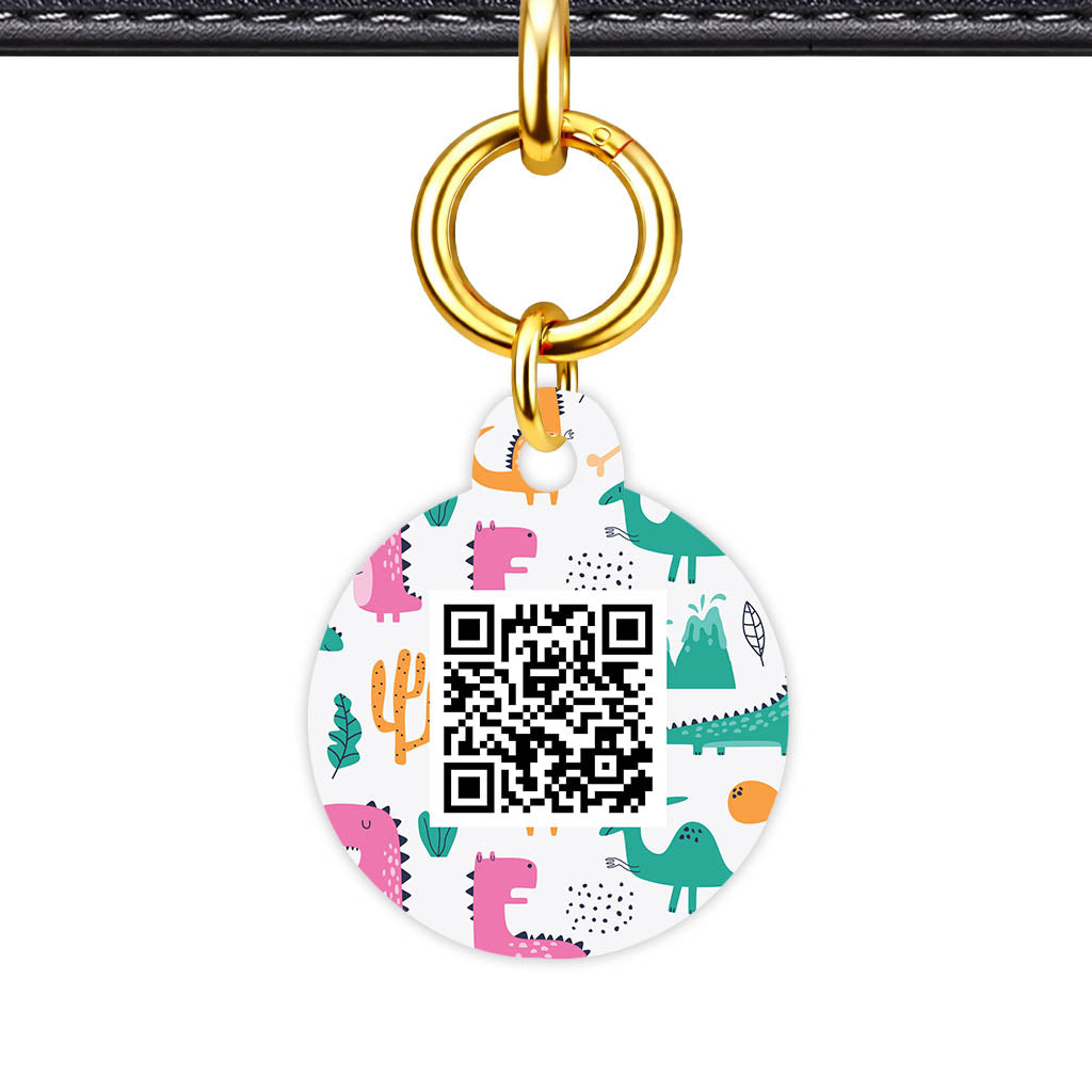 Dino Chaos QR Smart Pet Id Tag Tag (Dog Tag & Cat Tag)