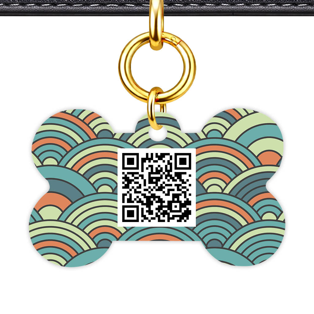 Olive Waves QR Smart Pet Id Tag Tag (Dog Tag & Cat Tag)