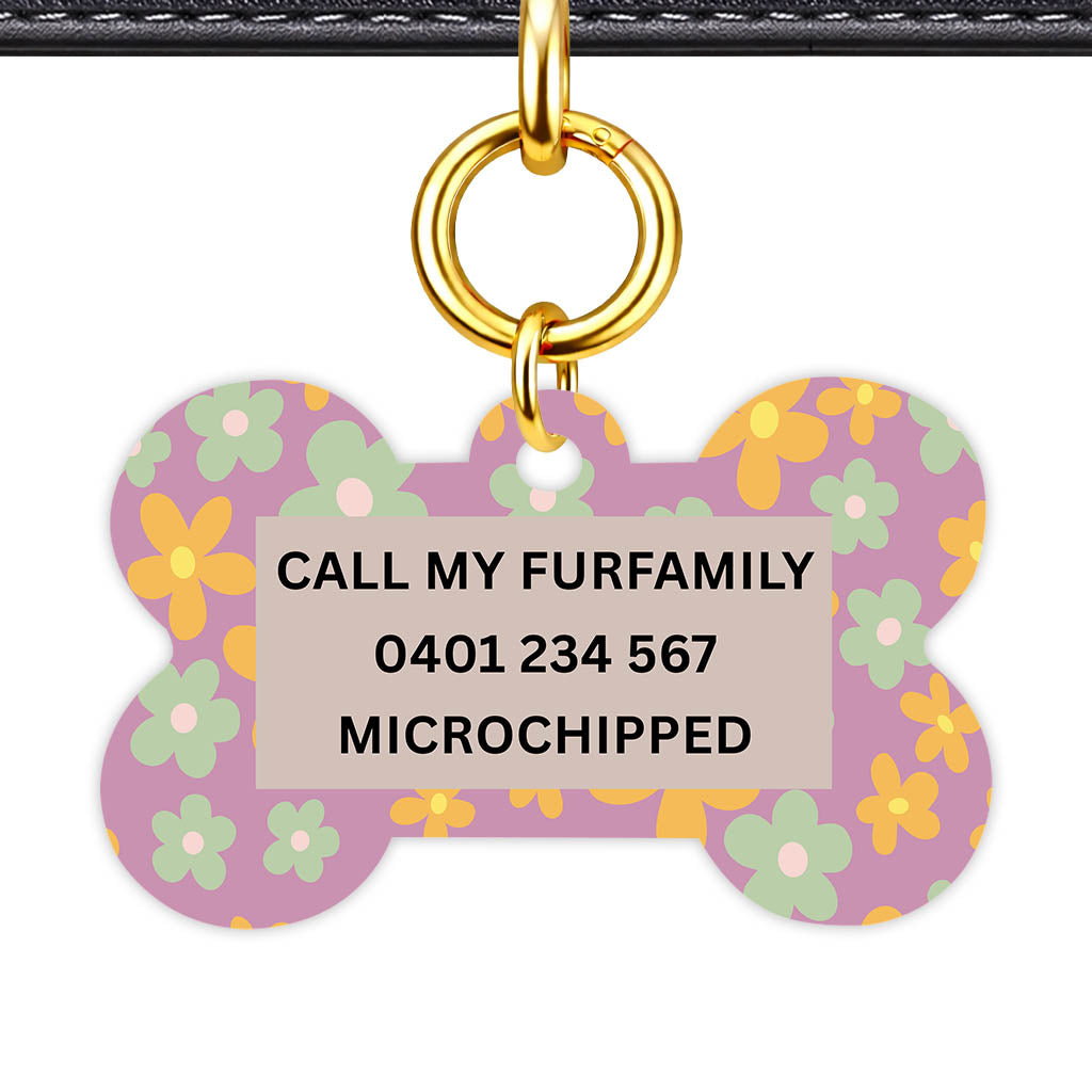 Retro Blooms Classic Pet ID Tag (Dog Tag & Cat Tag)