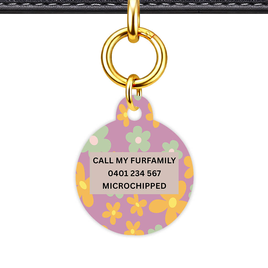 Retro Blooms Classic Pet ID Tag (Dog Tag & Cat Tag)
