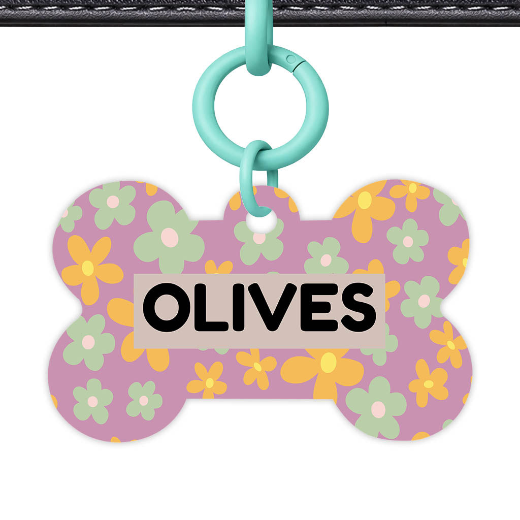 Retro Blooms Classic Pet ID Tag (Dog Tag & Cat Tag)