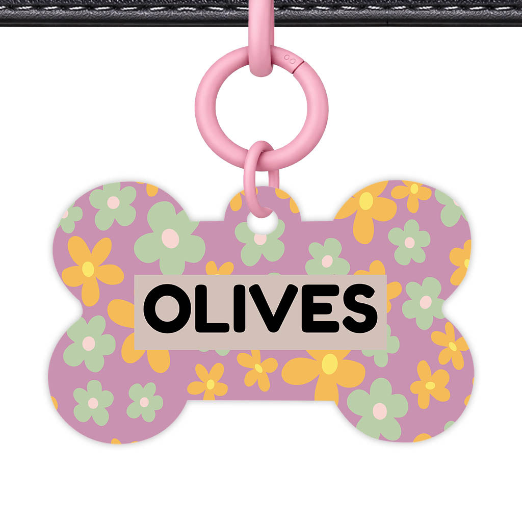 Retro Blooms Classic Pet ID Tag (Dog Tag & Cat Tag)