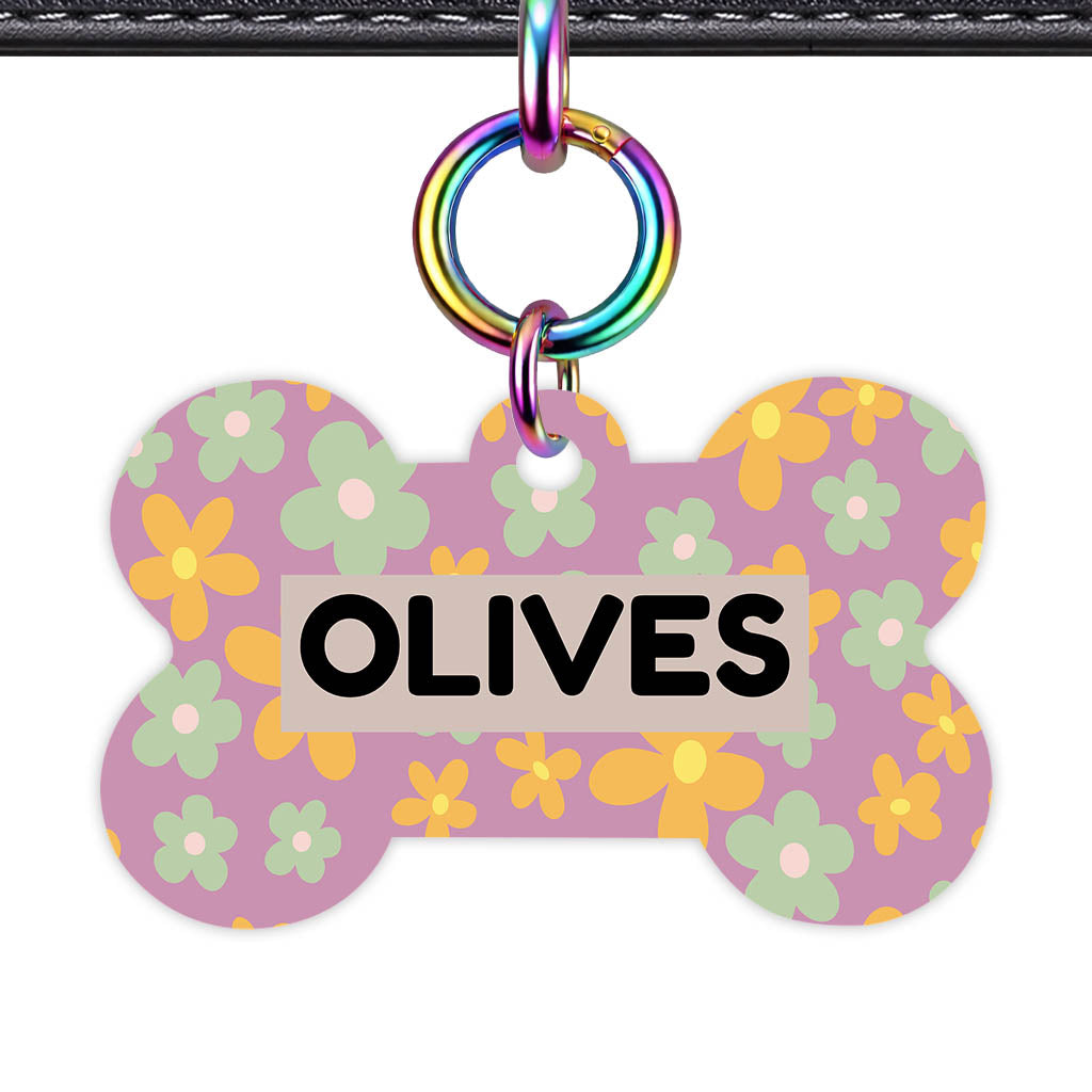Retro Blooms Classic Pet ID Tag (Dog Tag & Cat Tag)
