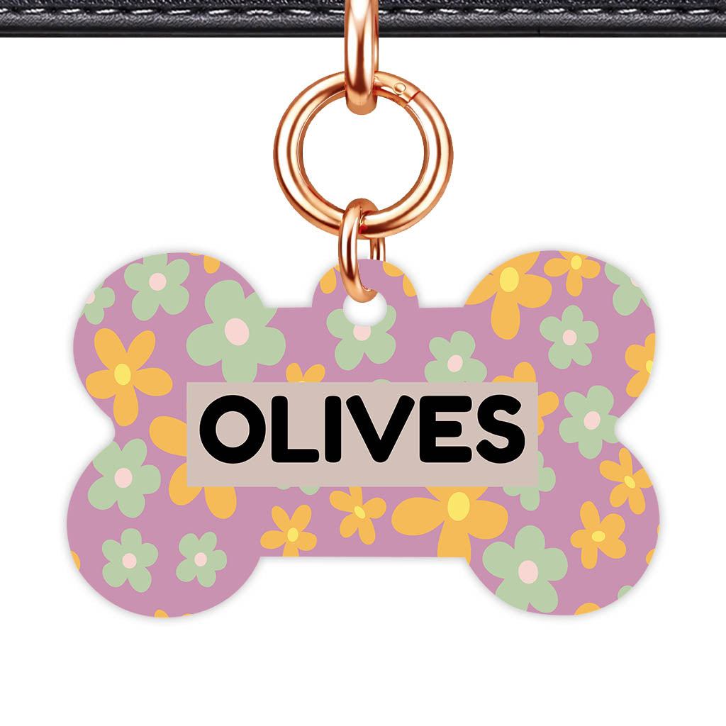 Retro Blooms Classic Pet ID Tag (Dog Tag & Cat Tag)