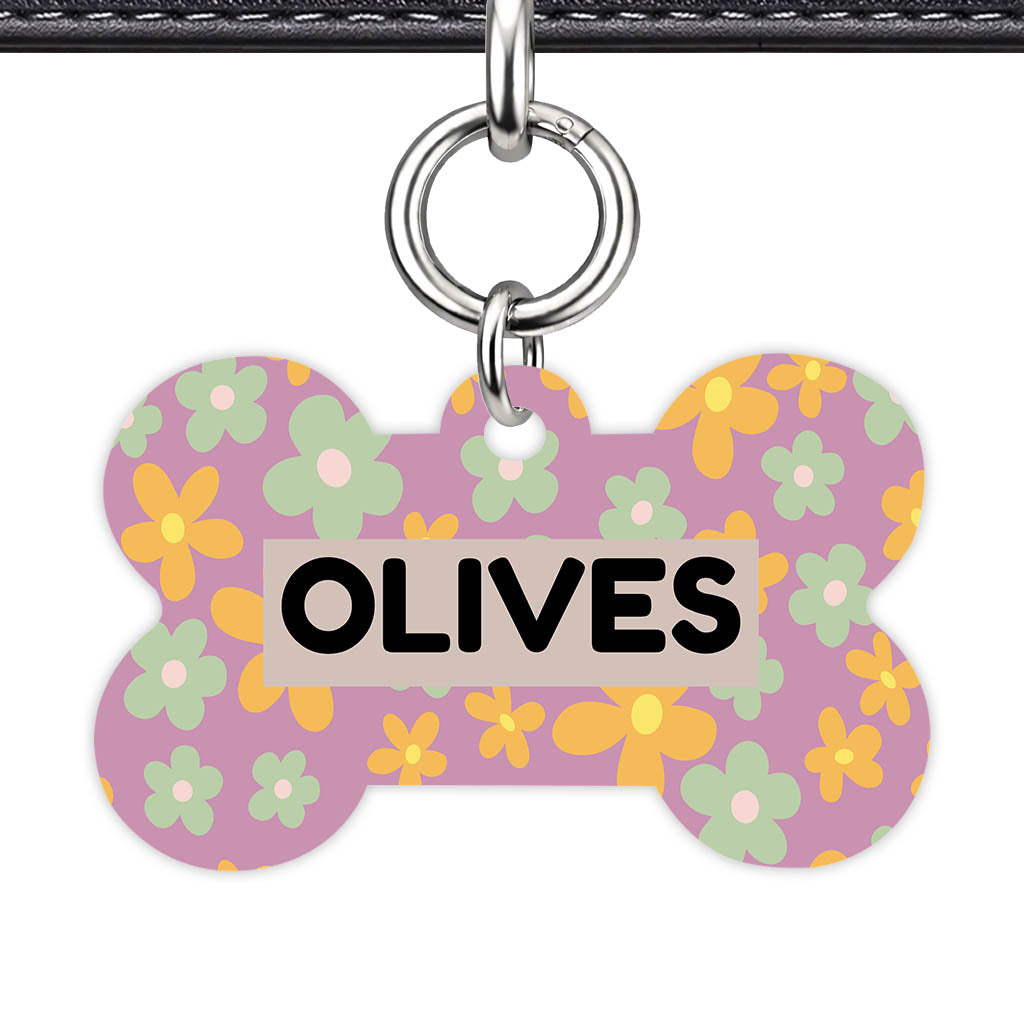 Retro Blooms Classic Pet ID Tag (Dog Tag & Cat Tag)