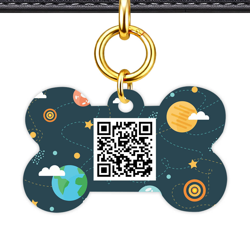 Cosmic Trails QR Smart Pet Id Tag Tag (Dog Tag & Cat Tag)