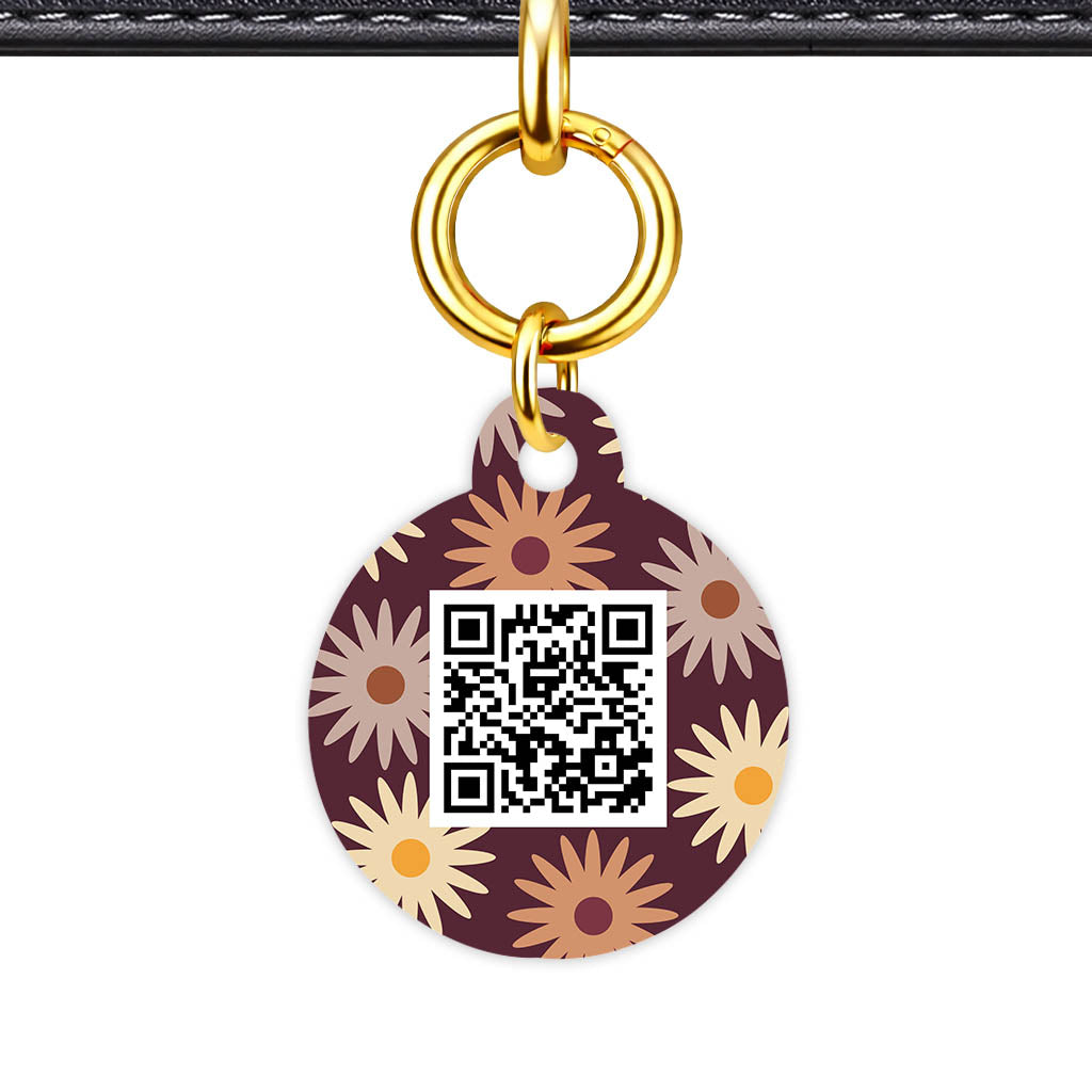 Retro Bloom QR Smart Pet Id Tag Tag (Dog Tag & Cat Tag)