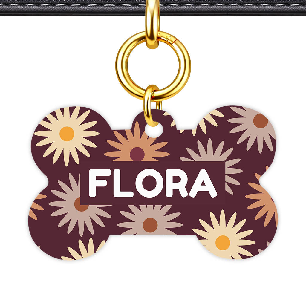 Retro Bloom QR Smart Pet Id Tag Tag (Dog Tag & Cat Tag)