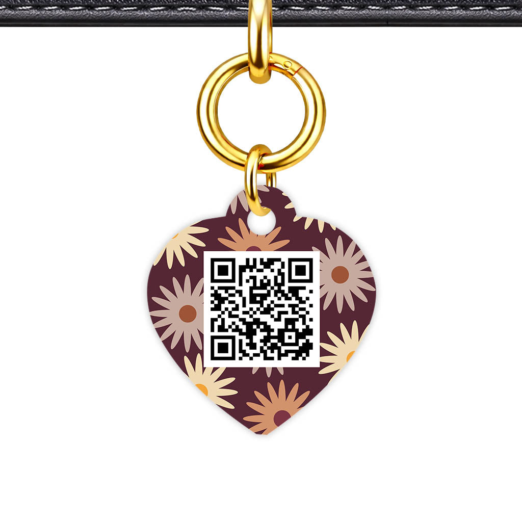Retro Bloom QR Smart Pet Id Tag Tag (Dog Tag & Cat Tag)