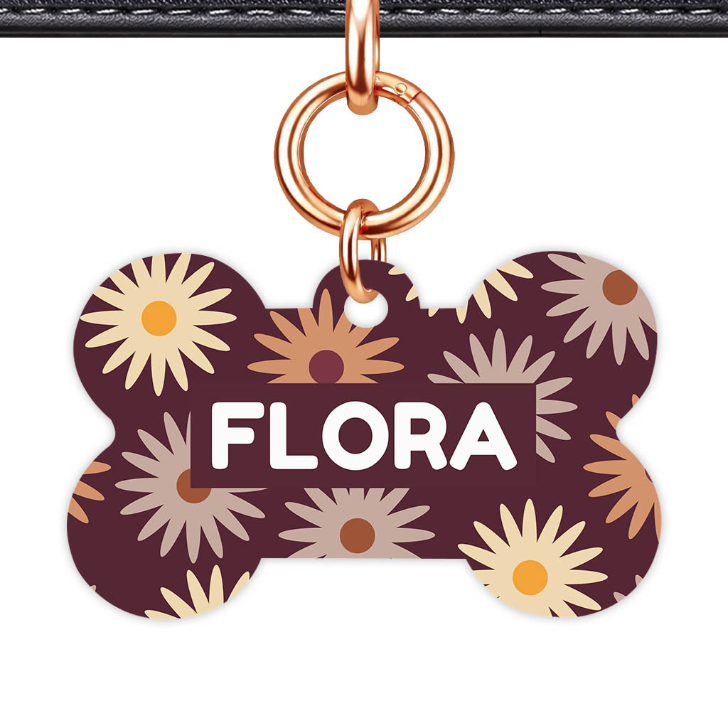 Retro Bloom QR Smart Pet Id Tag Tag (Dog Tag & Cat Tag)