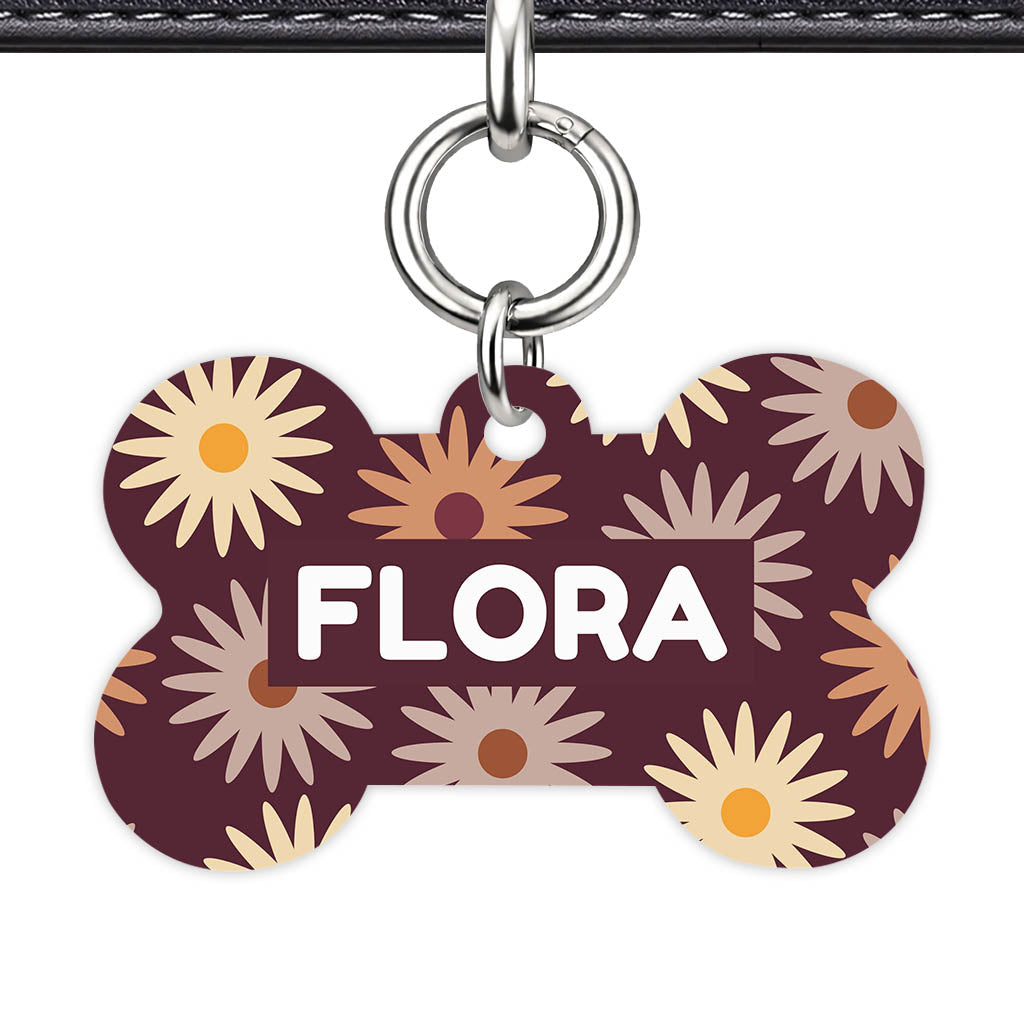 Retro Bloom QR Smart Pet Id Tag Tag (Dog Tag & Cat Tag)
