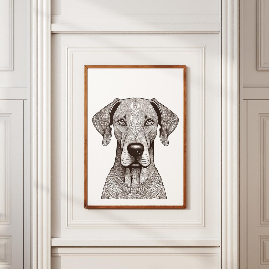Great Dane Mandala Black and White Dog Series image 3