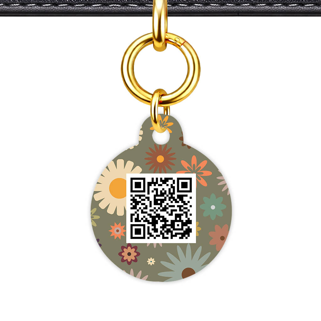 Meadow Bloom QR Smart Pet Id Tag Tag (Dog Tag & Cat Tag)