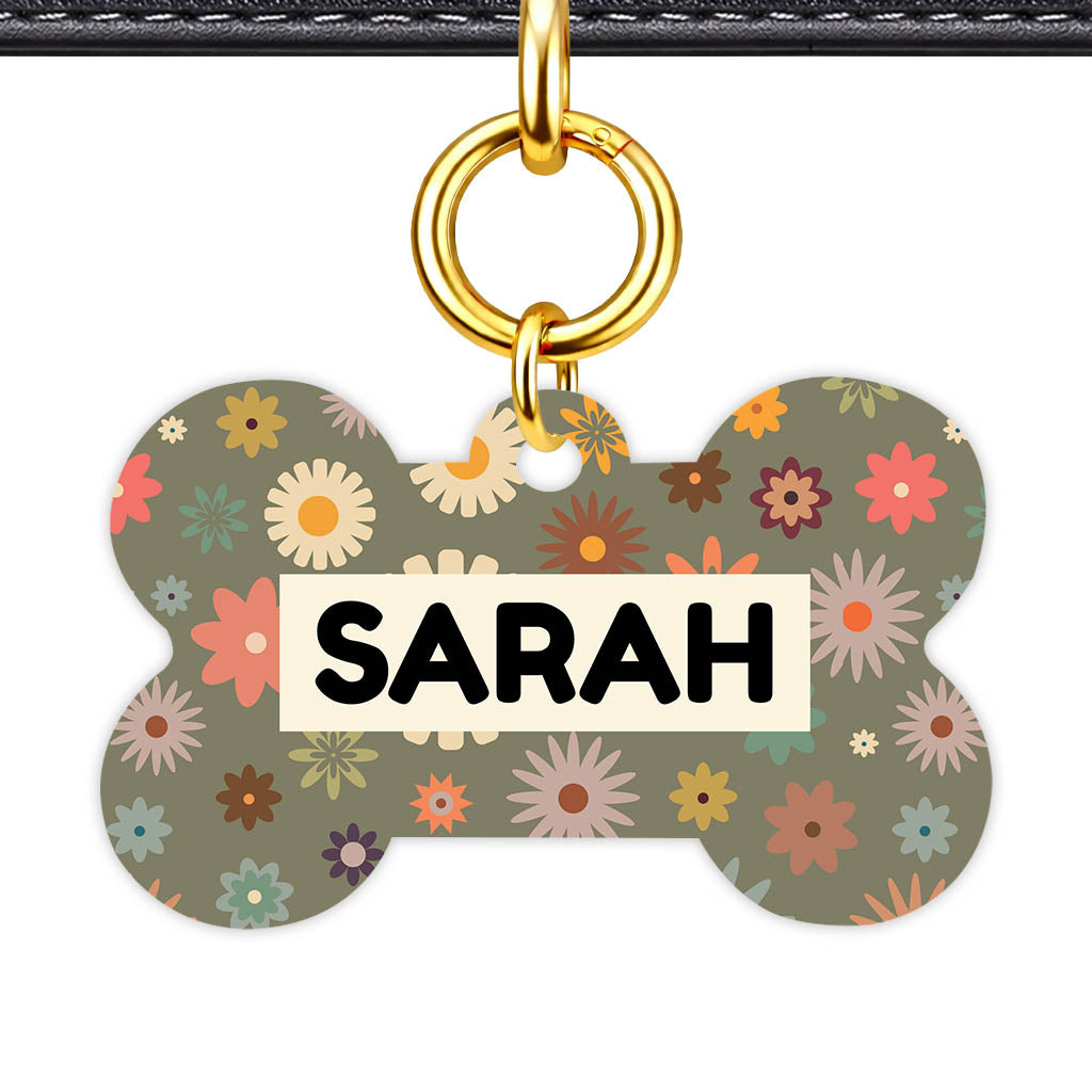 Meadow Bloom QR Smart Pet Id Tag Tag (Dog Tag & Cat Tag)