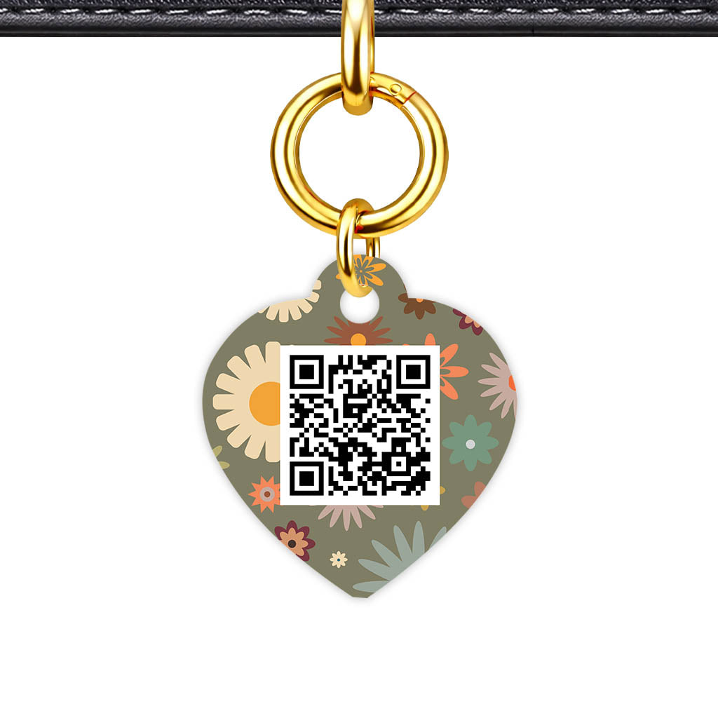 Meadow Bloom QR Smart Pet Id Tag Tag (Dog Tag & Cat Tag)