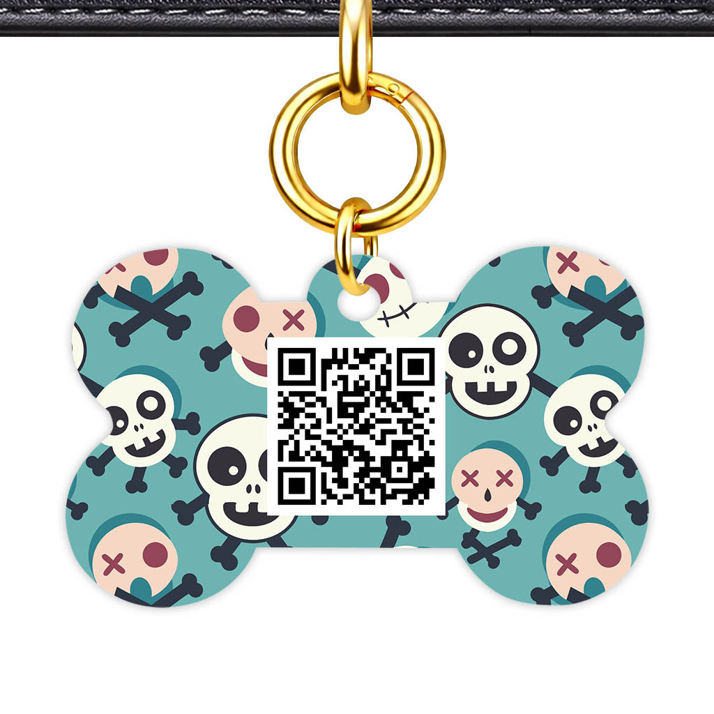 Skull Pop QR Smart Pet Id Tag Tag (Dog Tag & Cat Tag)